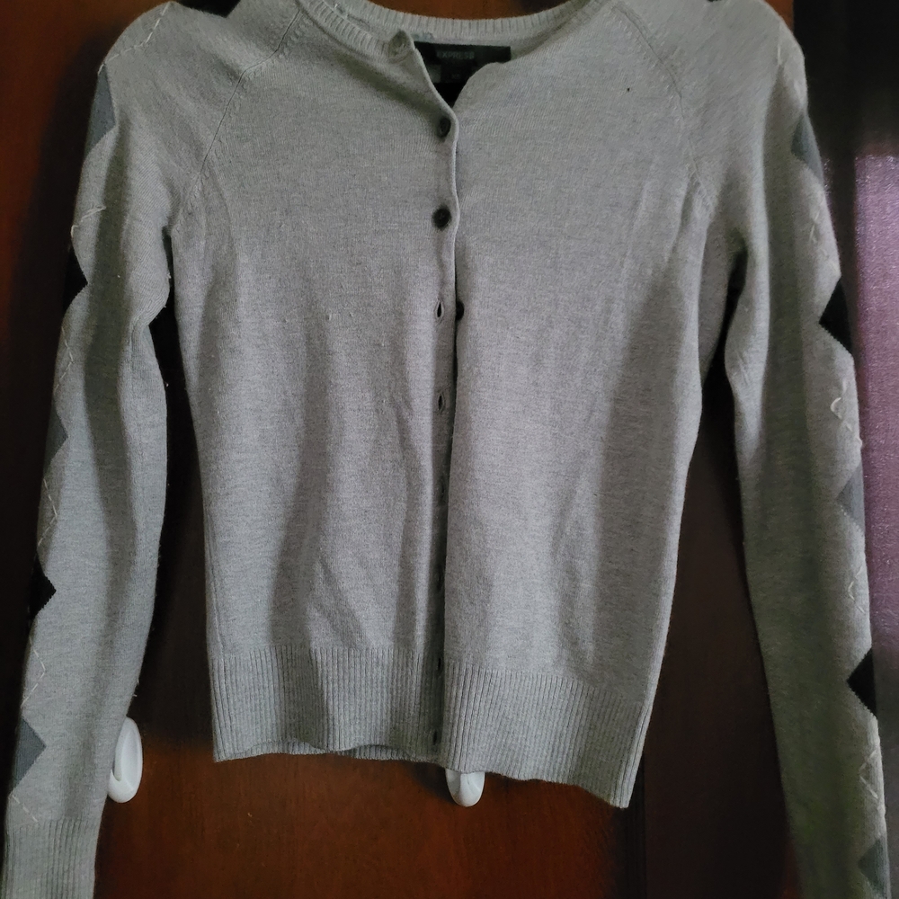 Express Light Gray Cardigan